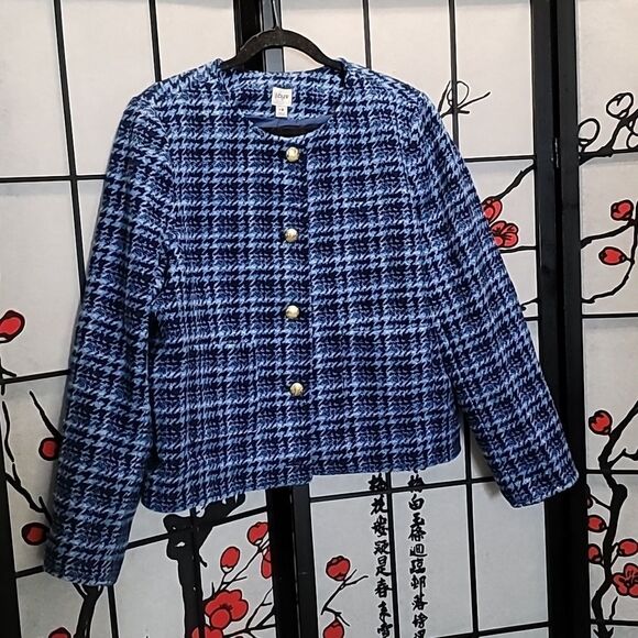 J.Crew Factory Lady Jacket Blue Tweed - Picture 4 of 10